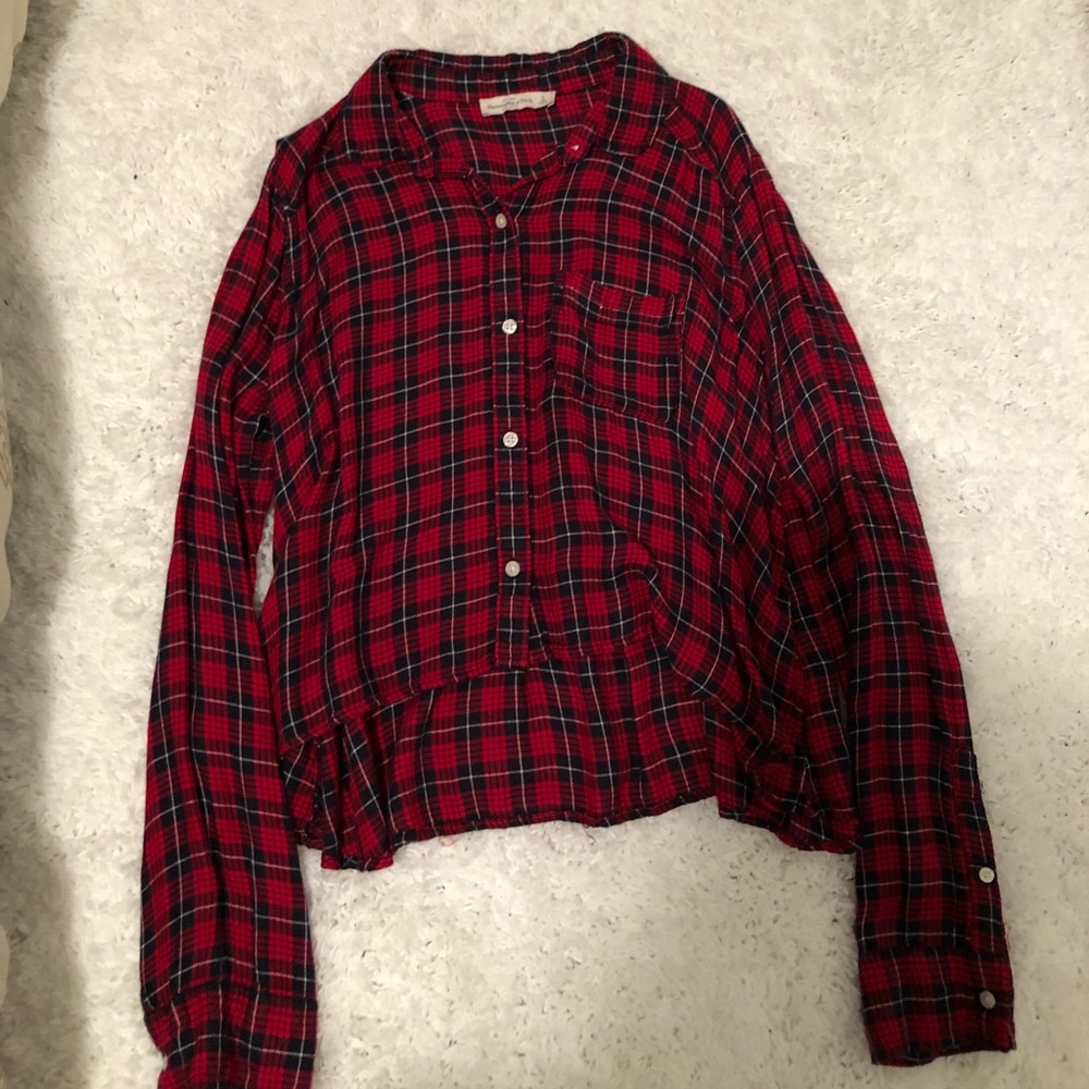 Abercrombie crop top flannel